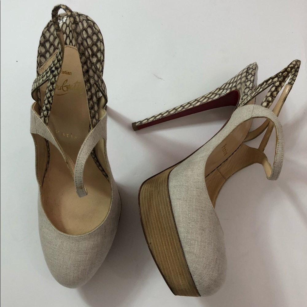 Christian Louboutin platform heels sling back 8.5